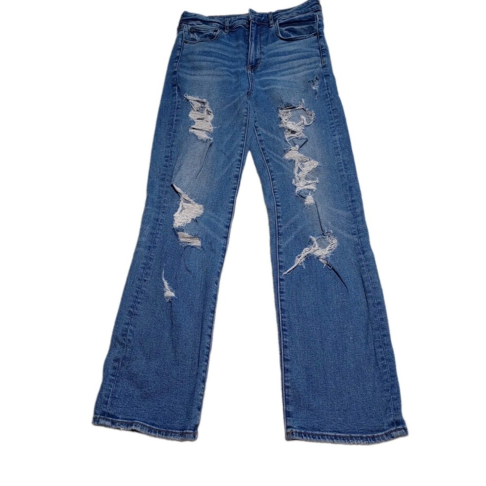 American Eagle Womens Super Stretch Distressed High Waist Jeans Size 10 Regular